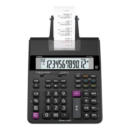 CASIO HR200RC Printing Calculator, 12-Digit, LCD HR-200RC